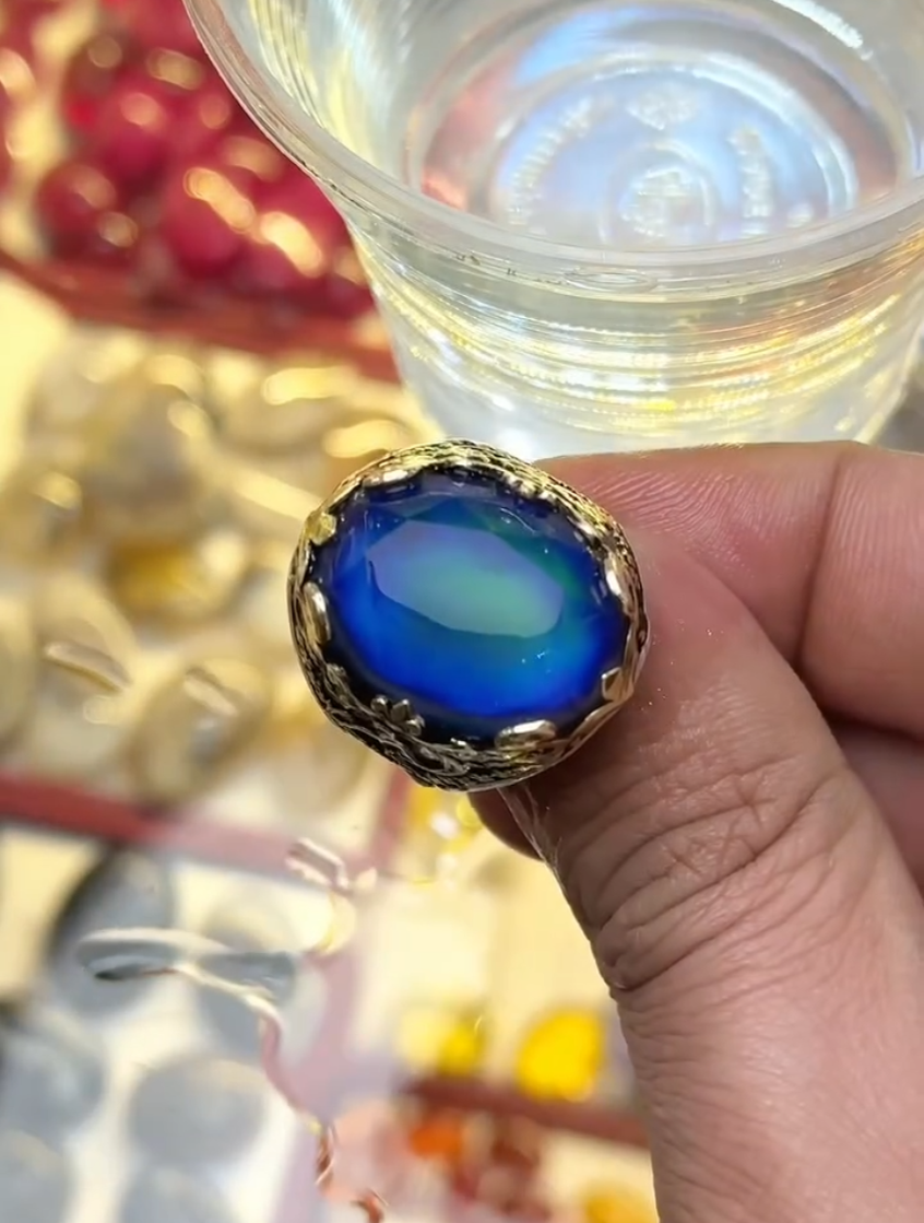 Men's Aquamarine premium Stone Color Change – VIP Ring