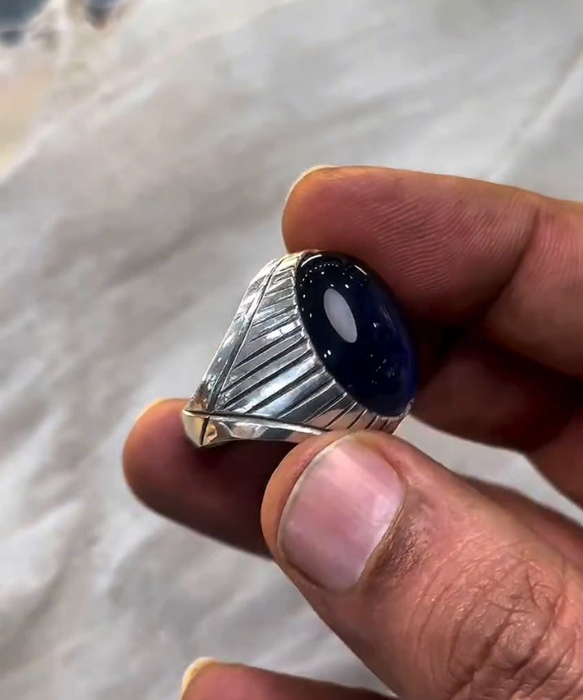 Men's Aquamarine premium Stone Color Change Silver – VIP Ring