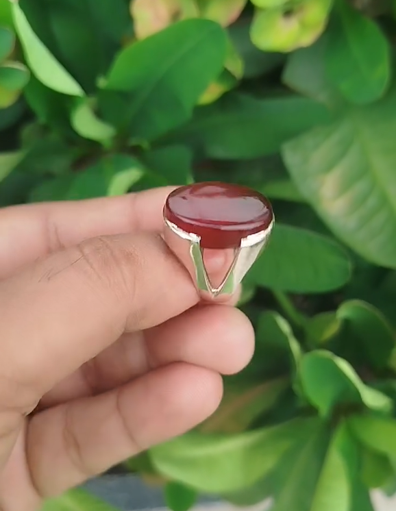 Premium Yemeni Aqeeq Stone Ring for Men Most Demanded