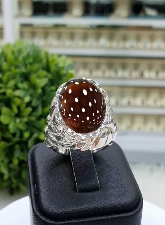 Royal Yemeni Aqeeq Silver Ring for Men Most Demanded
