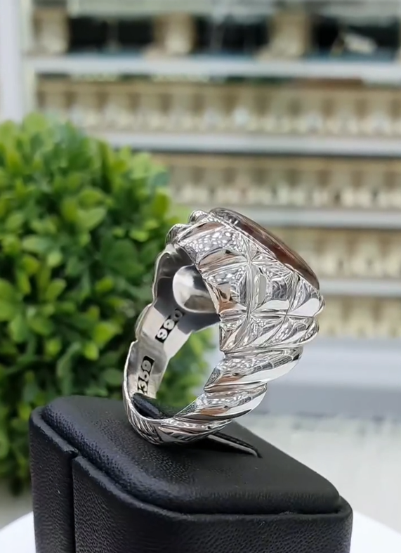 Royal Yemeni Aqeeq Silver Ring for Men Most Demanded