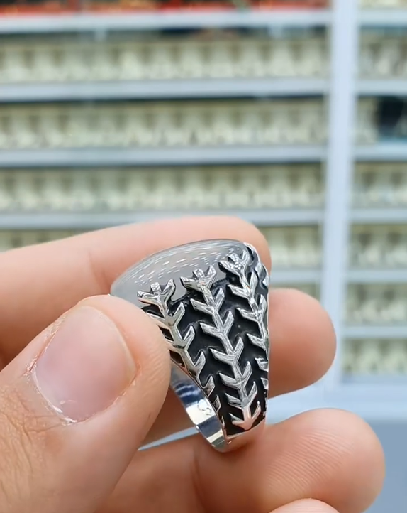 Traditional Yemeni Aqeeq Silver Ring for Men Most Demanded