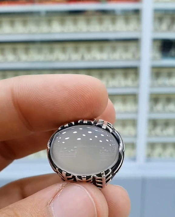 Traditional Yemeni Aqeeq Silver Ring for Men Most Demanded