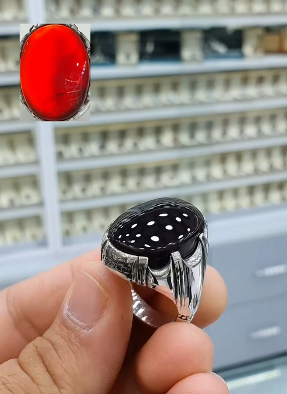 Classic Arabic Aqeeq Gemstone Ring for Men Most Demanded
