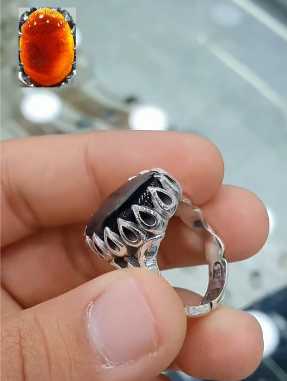 Yemeni Aqeeq Silver Ring for Men Most Demanded