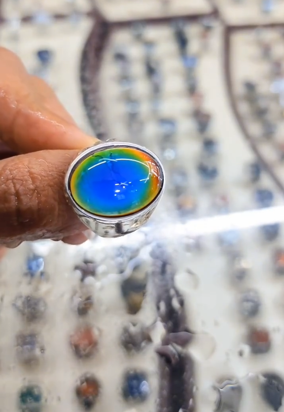 Color Change Classic Arabic Aqeeq Gemstone Ring for Men Most Demanded