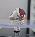 Premium Red Aqeeq Stone Ring for Men Most Demanded