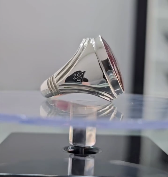 Premium Red Aqeeq Stone Ring for Men Most Demanded