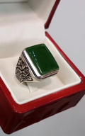Green Modern Gentleman Aqeeq Ring for Men Most Demanded