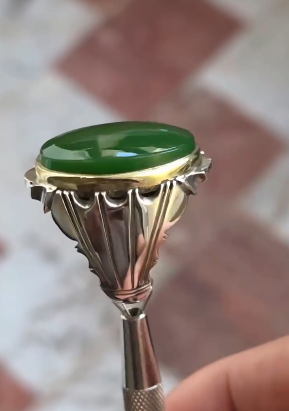 Green Modern Gentleman Aqeeq Ring for Men Most Demanded