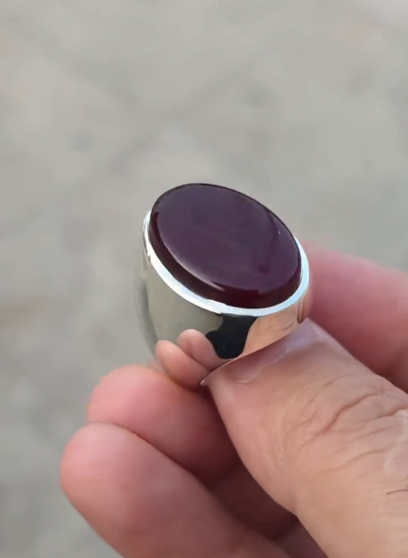 Brown Aqeeq Gemstone Ring VIP for Men Most Demanded