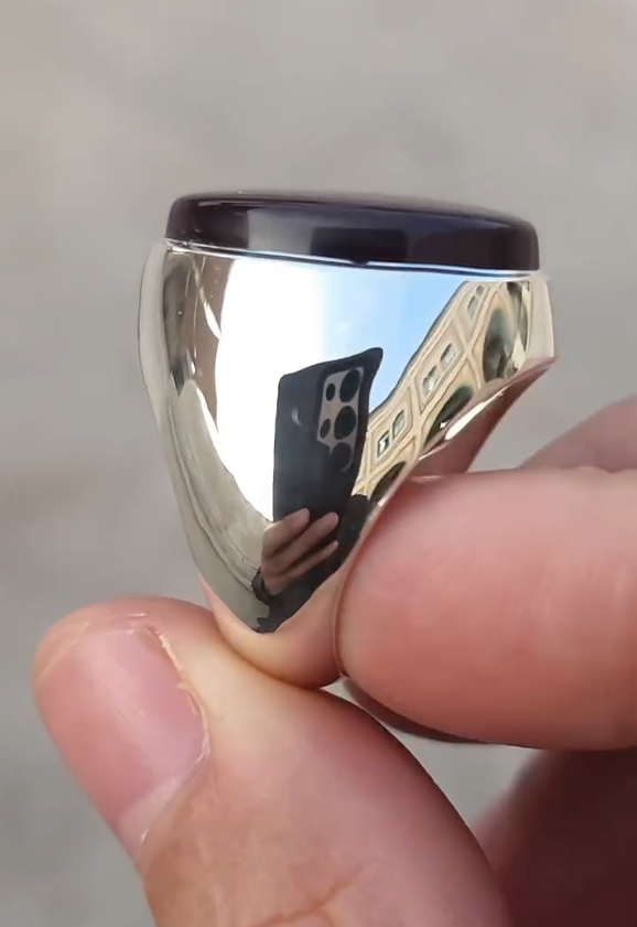 Brown Aqeeq Gemstone Ring VIP for Men Most Demanded