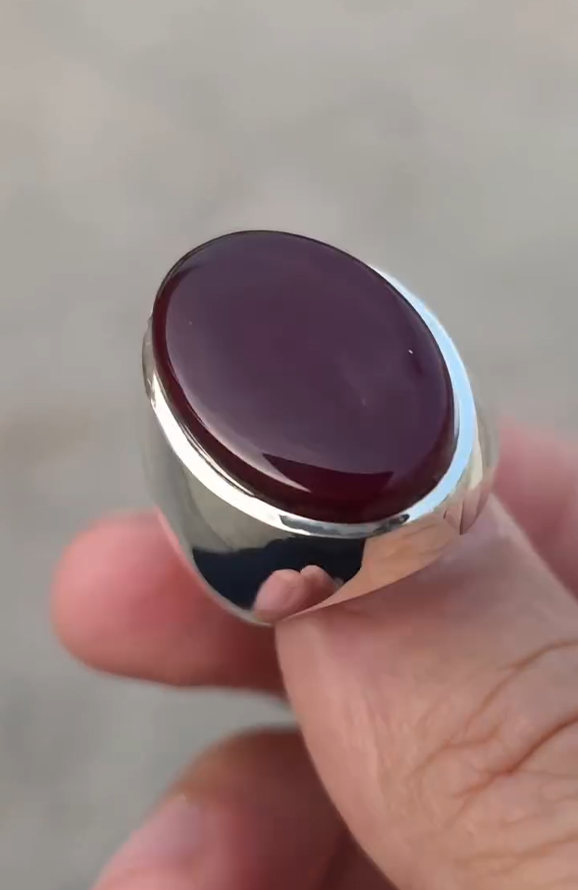 Brown Aqeeq Gemstone Ring VIP for Men Most Demanded