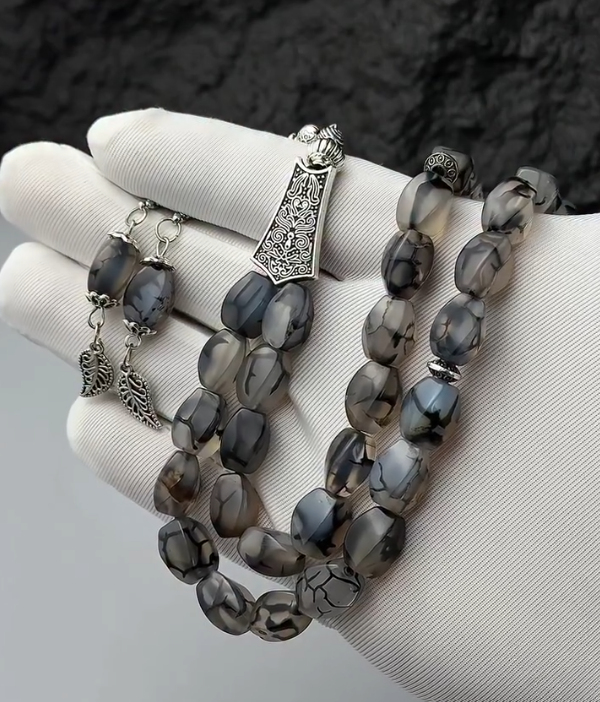 Real Agate Aqeeq Islamic Prayer Tesbih