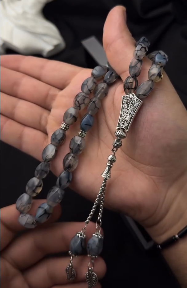 Real Agate Aqeeq Islamic Prayer Tesbih