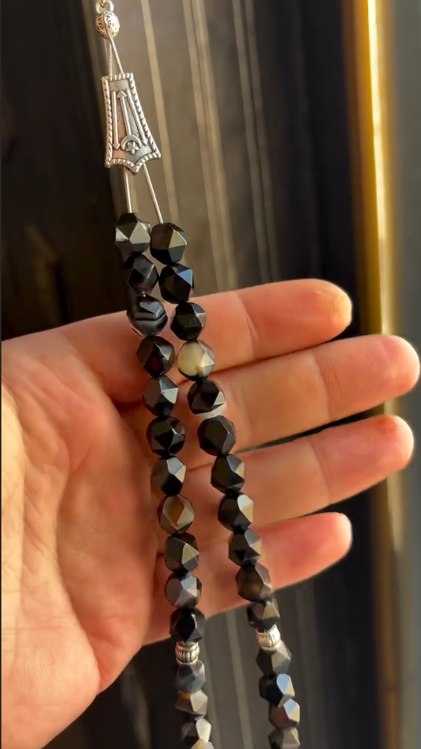Black Agate Stone Beads Tasbeeh