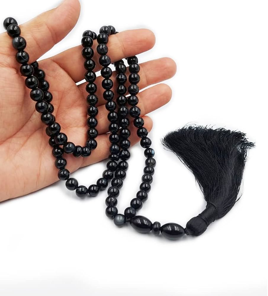 Premium Real Black Aqeeq Tesbih